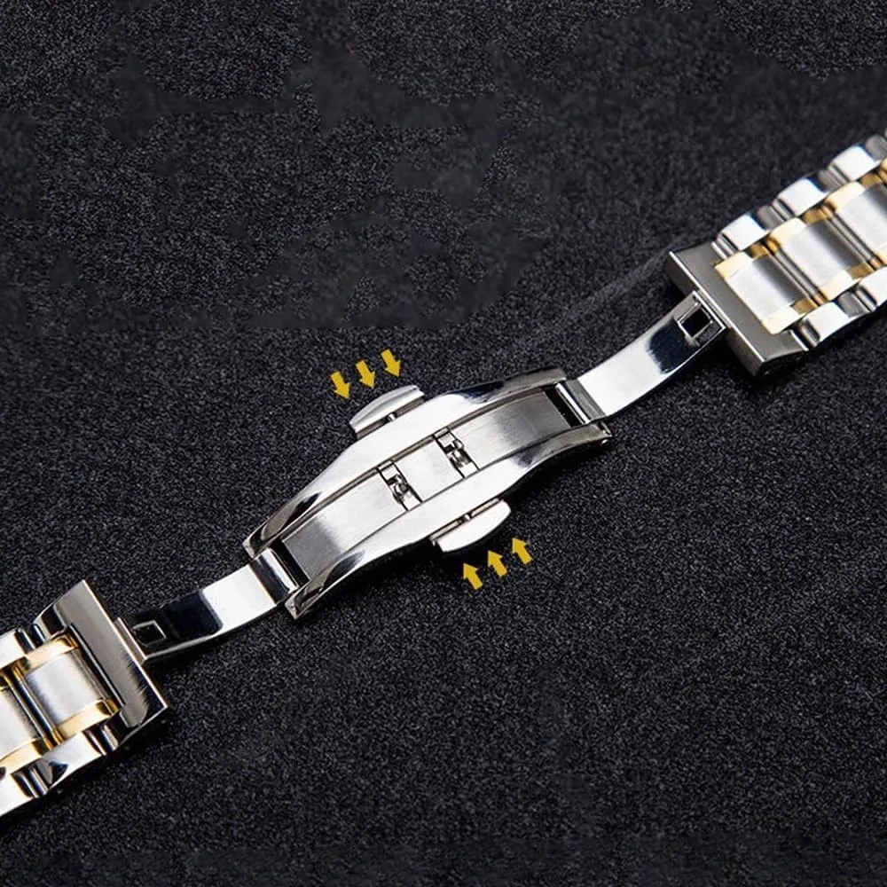 Curved End Watch Strap 12 13 14 15 16 17 18 19 20 21 22 23 24mm Stainless Steel Band Quick Release