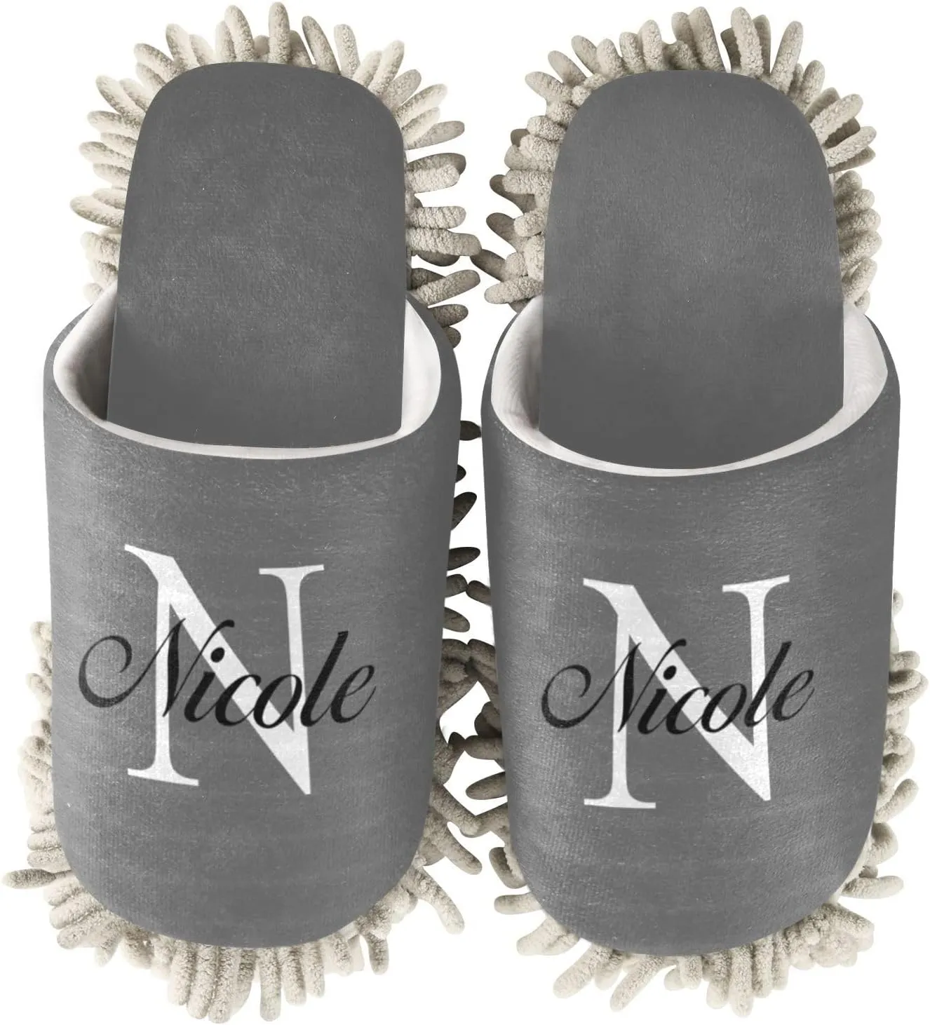 Custom Mop Slippers for Floor Cleaning Personalized Washable Microfiber Cleaning Mop Slippers