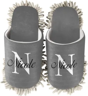 Custom Mop Slippers for Floor Cleaning Personalized Washable Microfiber Cleaning Mop Slippers