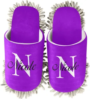 Custom Mop Slippers for Floor Cleaning Personalized Washable Microfiber Cleaning Mop Slippers