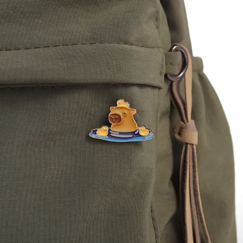 Cute Bathing Capybara-Shaped Pins