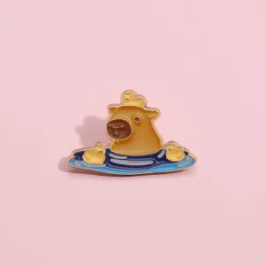 Cute Bathing Capybara-Shaped Pins