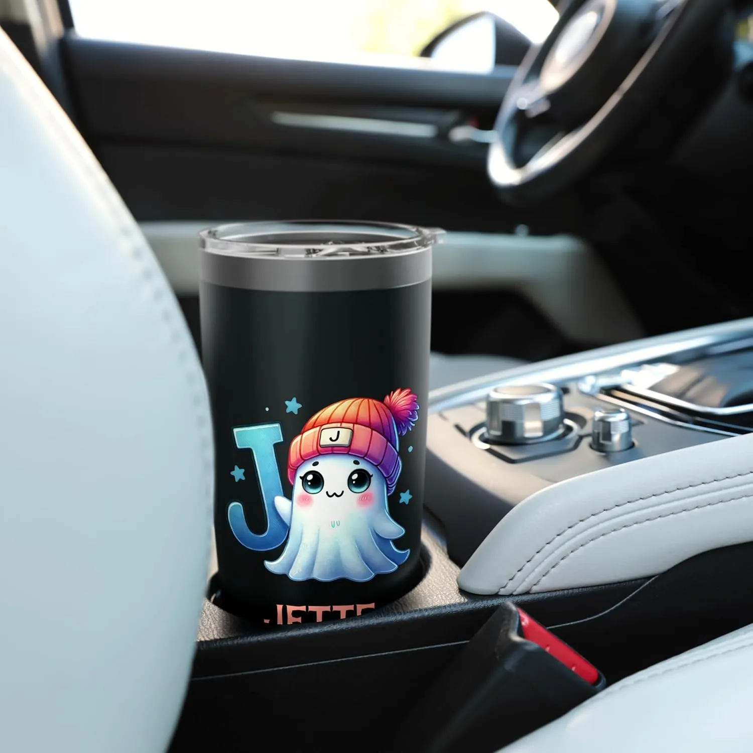 Cute Ghost Jette Halloween Letter Girls Name Stainless Steel Insulated Tumbler