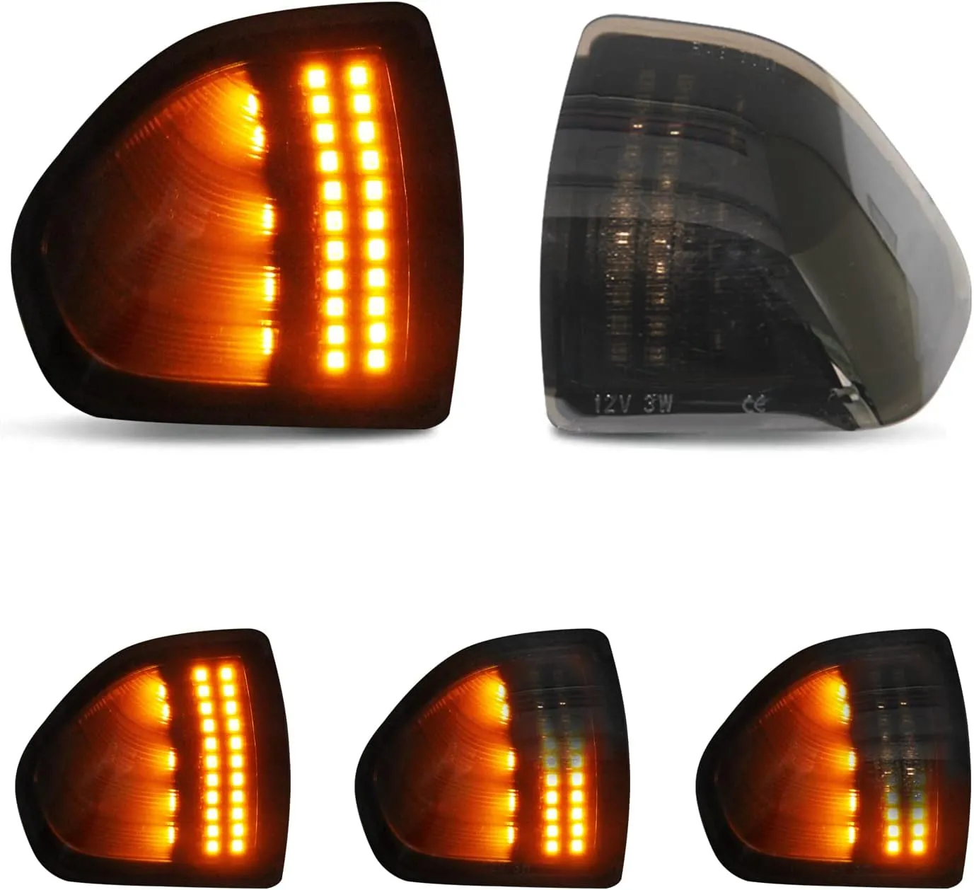 D-Lumina Sequential Left ＆ Right Side LED Mirror Turn Signal Light Smoked Lens for 2010-2018 Dodge Ram 1500 2500 3500 4500 5500, Dynamic Rear View Mirror Lamp Replace 68302828AA 68302829AA, Pack of 2