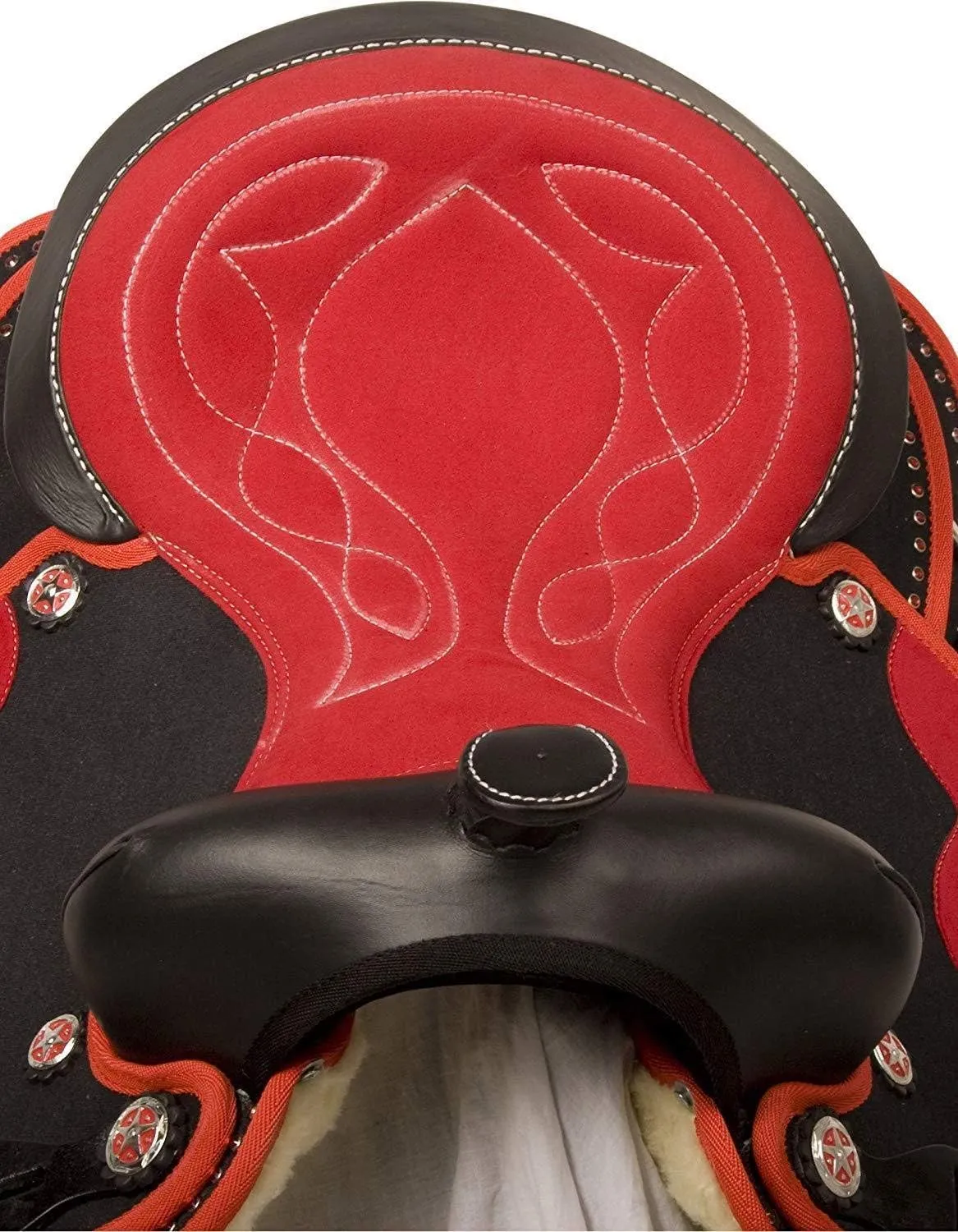 D&L Saddlery Classic Western Barrel Racing Handmade Synthetic Cordura Horse Saddle Lightweight Barrel Racing Saddle Trail Tack Equestrian Horse Saddle Tack Size 10" to 18" inches Seat, SYN22