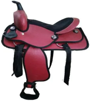 D&L Saddlery Classic Western Barrel Racing Handmade Synthetic Cordura Horse Saddle Lightweight Barrel Racing Saddle Trail Tack Equestrian Horse Saddle Tack Size 10" to 18" inches Seat, SYN60