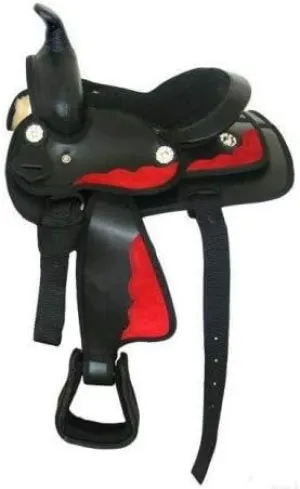 D&L Saddlery Classic Western Barrel Racing Handmade Synthetic Cordura Horse Saddle Lightweight Barrel Racing Saddle Trail Tack Equestrian Horse Saddle Tack Size 10" to 18" inches Seat, SYN61