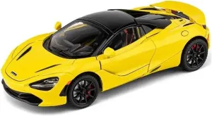 Decorative Car Model 1:24 for 720S Diecast Metal Alloy Racing Car Model Industrial Style Decoration Perfect for Gifting(Yellow)