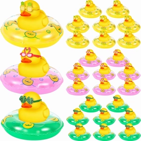 DEEKIN 24 Pcs Summer Beach Rubber Ducks 2 Inch Large Hawaii Rubber Duckies for Kids Swimming Pool Toys for Birthday Party Gifts Baby Shower Bath Decoration, Summer Beach and Pool Activity