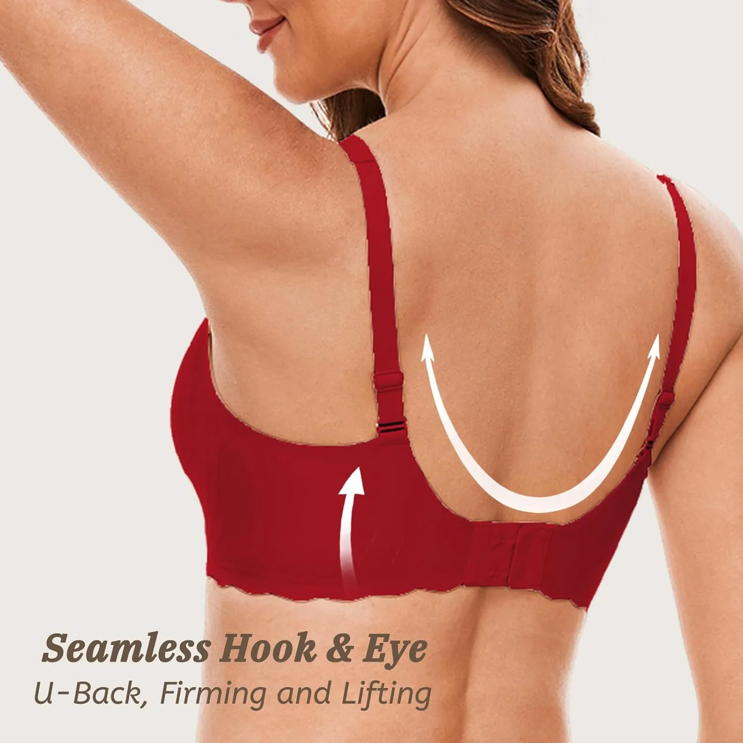 Deep V Petal Bras for Women No Underwire Soft Wireless Bras Comfort Seamless Bralettes with Extender