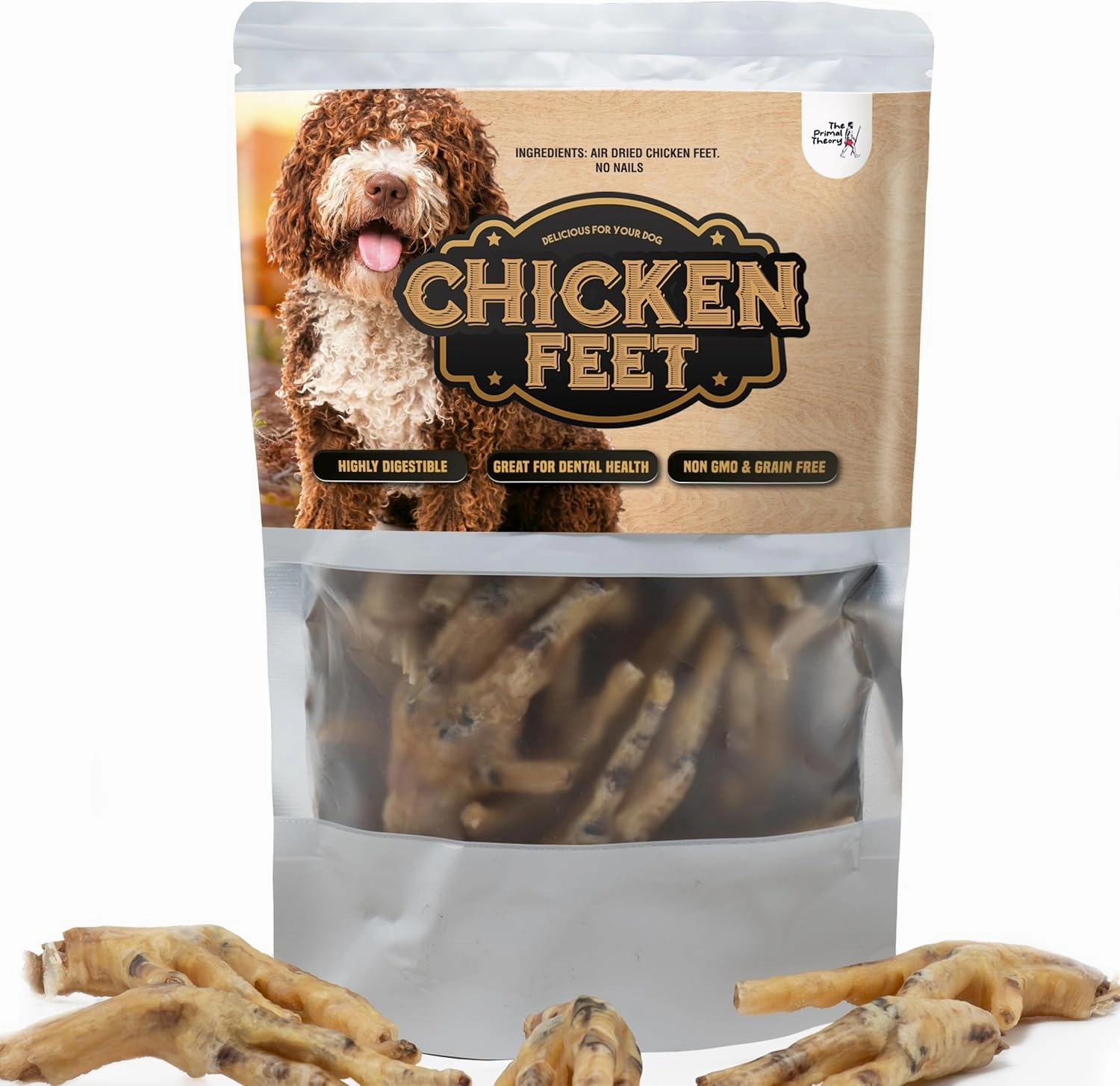 Dehydrated Chicken Feet for Dogs - Single Ingredient Dog Chews - Made in USA - 100% Digestible Chicken Foot Treats - Natural Dog Treats - Dried Chicken Treats for Dogs - 24 Count