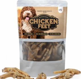 Dehydrated Chicken Feet for Dogs - Single Ingredient Dog Chews - Made in USA - 100% Digestible Chicken Foot Treats - Natural Dog Treats - Dried Chicken Treats for Dogs - 24 Count