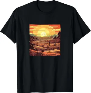 Desert Dunes At Sunset Vintage Landscape Graphic T-Shirt