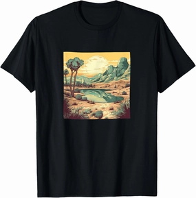 Desert Dunes At Sunset Vintage Landscape Graphic T-Shirt