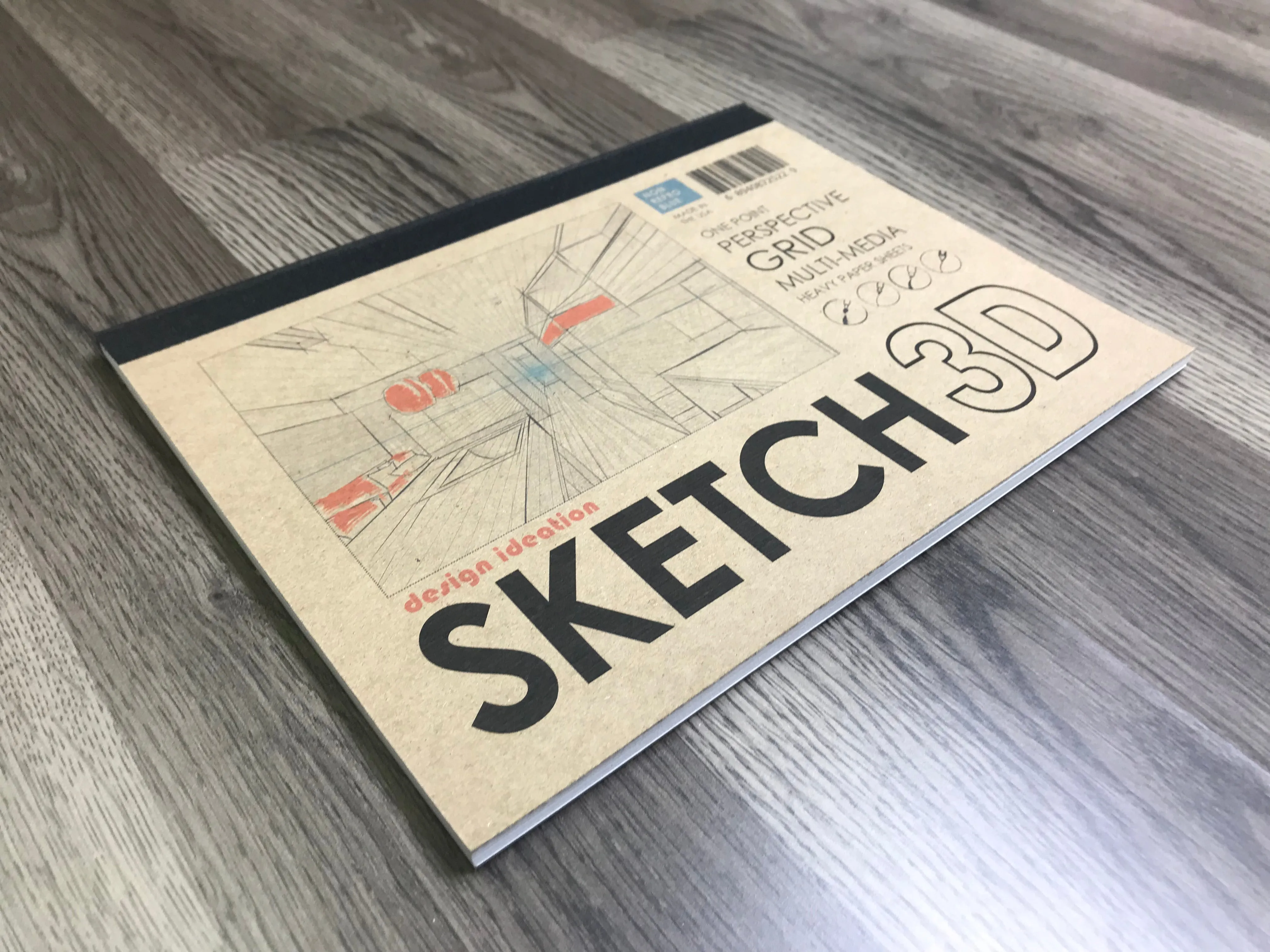 Design Ideation PERSPECTIVE GRID PAD. Removable Sheet. Multi-Media. 1 Point. Blue. (8.5" X 11") PAD-2550-TS