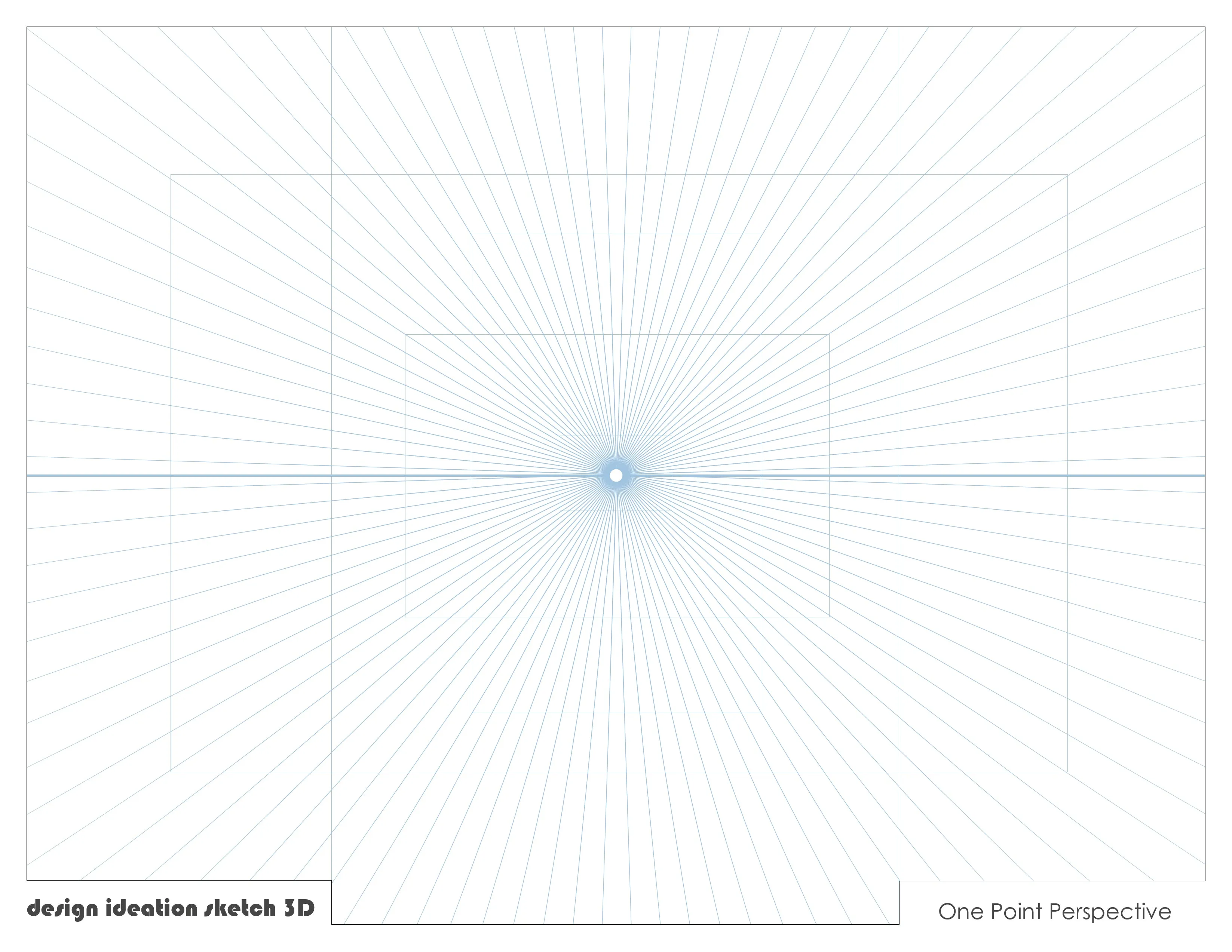 Design Ideation PERSPECTIVE GRID PAD. Removable Sheet. Multi-Media. 1 Point. Blue. (8.5" X 11") PAD-2550-TS