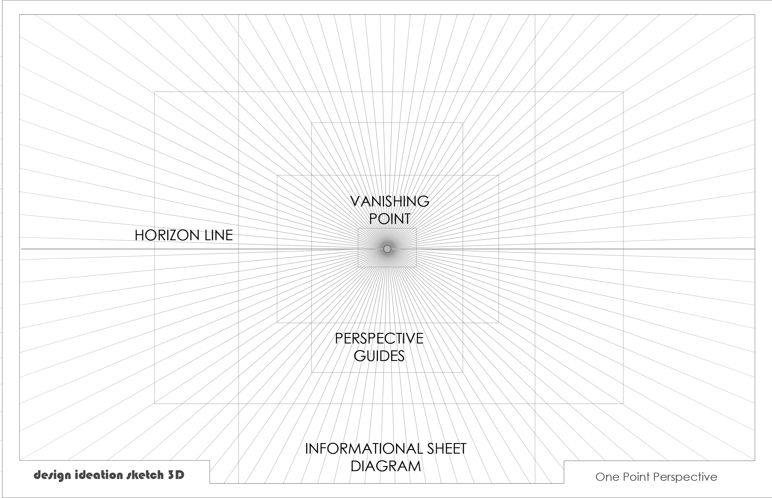Design Ideation PERSPECTIVE GRID PAD. Removable Sheet. Multi-Media. 1 Point. Grey. (11" x 17") PAD-2550-TS