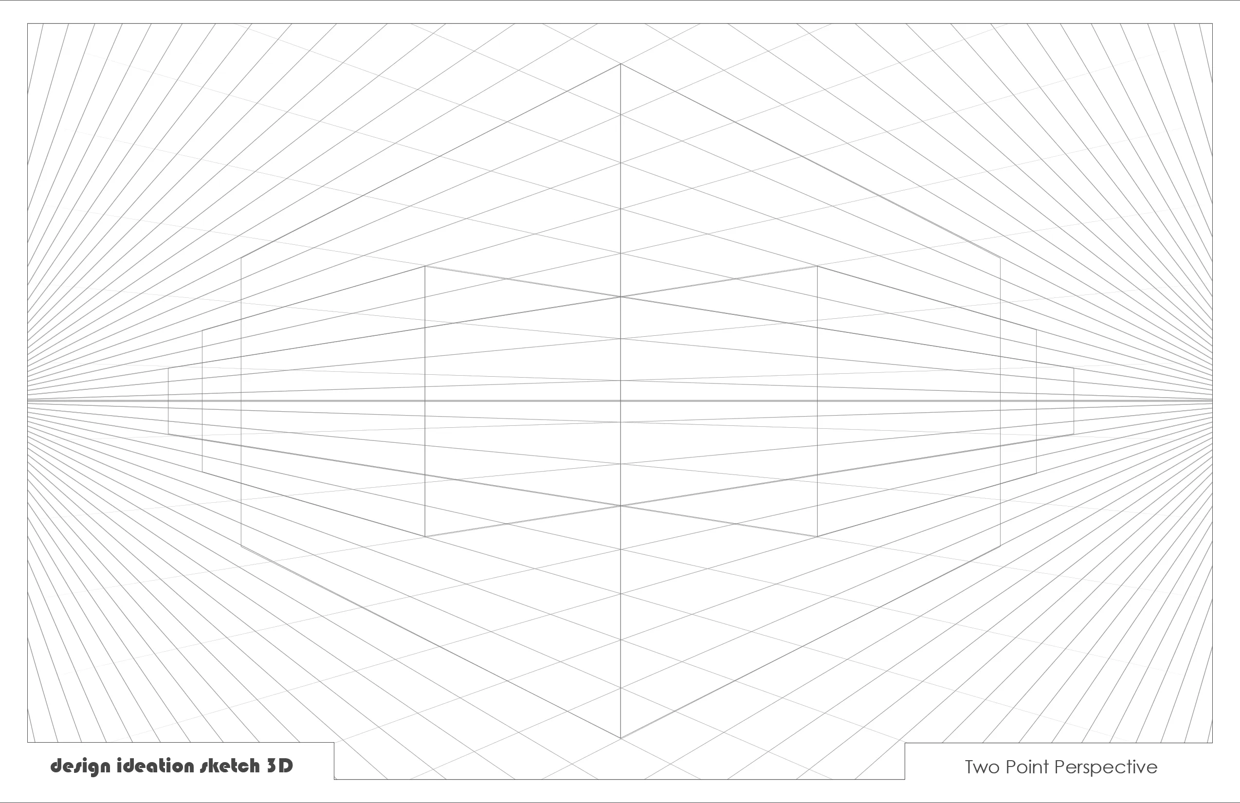 Design Ideation PERSPECTIVE GRID PAD. Removable Sheet. Multi-Media. 2 Point. Grey. (11" X 17") PAD-2550-TS