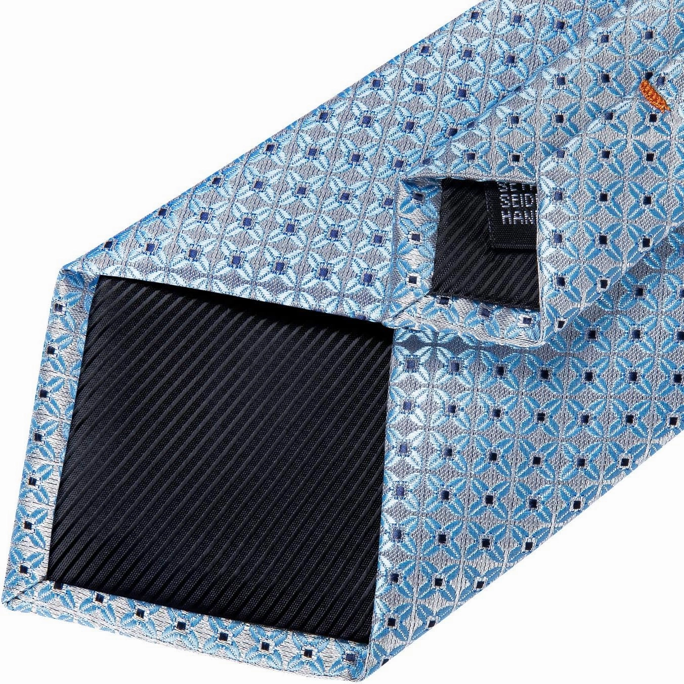 DiBanGu Mens Tie Set Silk Solid Paisley Necktie and Pocket Square Cufflinks Classic Formal Ties for Men Wedding Party