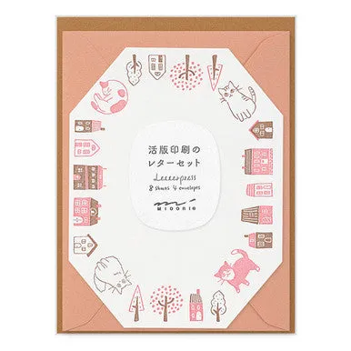 Die Cut Letterpress Stationery Set, Cat