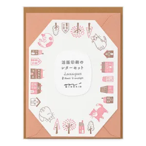 Die Cut Letterpress Stationery Set, Cat