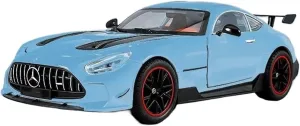 Diecast Model Car 1:18 for Mercedes Benz GTR Miniature Static Simulation Car Model Alloy Vehicle Home Office Decoration Metal Motor Vehicles(Blue)