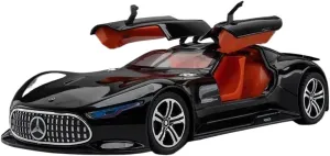 Diecast Model Car 1:24 for Benz AMG Vision GT Alloy Car Mold Die-cast Car Simulation Model Car Collection Home Souvenir Metal Motor Vehicles(Bright Black)