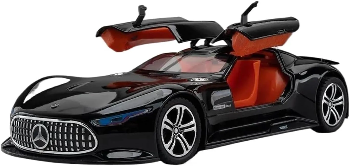 Diecast Model Car 1:24 for Benz AMG Vision GT Alloy Car Mold Die-cast Car Simulation Model Car Collection Home Souvenir Metal Motor Vehicles(Bright Black)