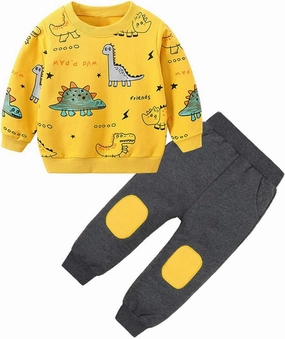 DISAUR Toddler Boy Clothes Baby Outfits, Little Boys Summer Letter Printed Short Sleeve with Pants 2PCS Clothing Set