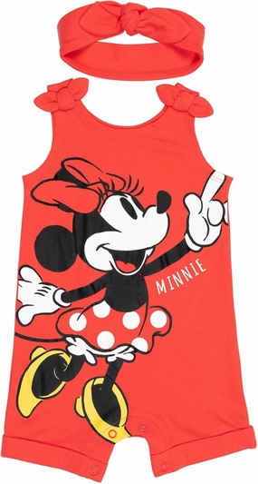 Disney Minnie Mouse Winnie the Pooh Lion King Lilo & Stitch Simba Romper and Headband Newborn to Toddler