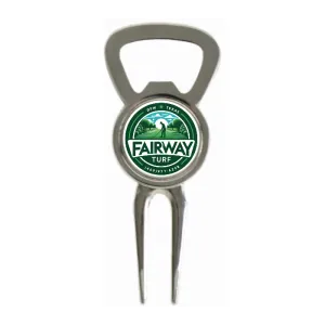 Divot Tool Bottle Opener Shiny Silver