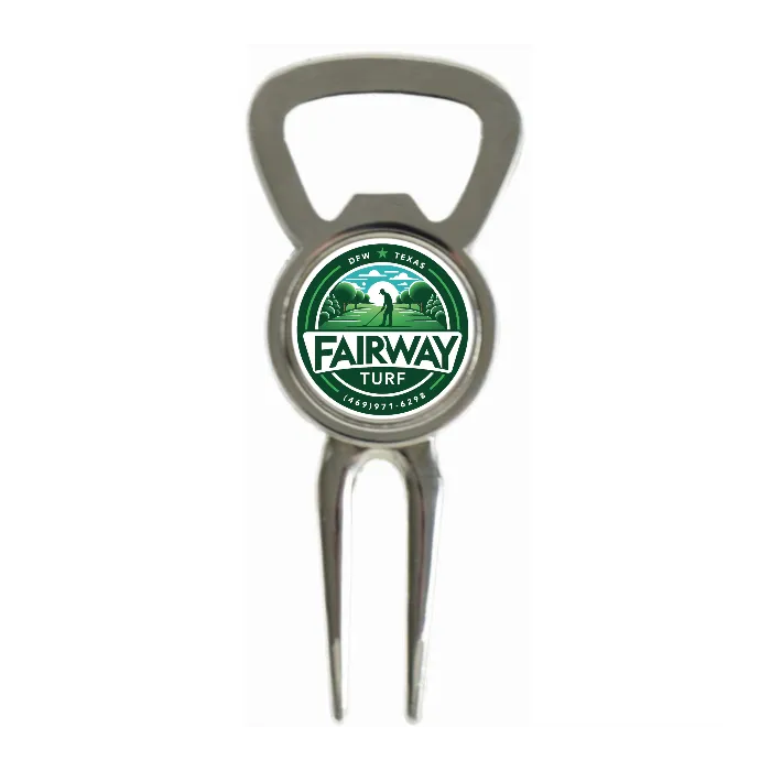 Divot Tool Bottle Opener Shiny Silver