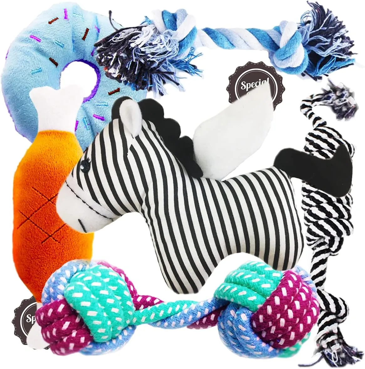Dog/Puppy Teething Toys, Assorted Chew Toys, 6 ct