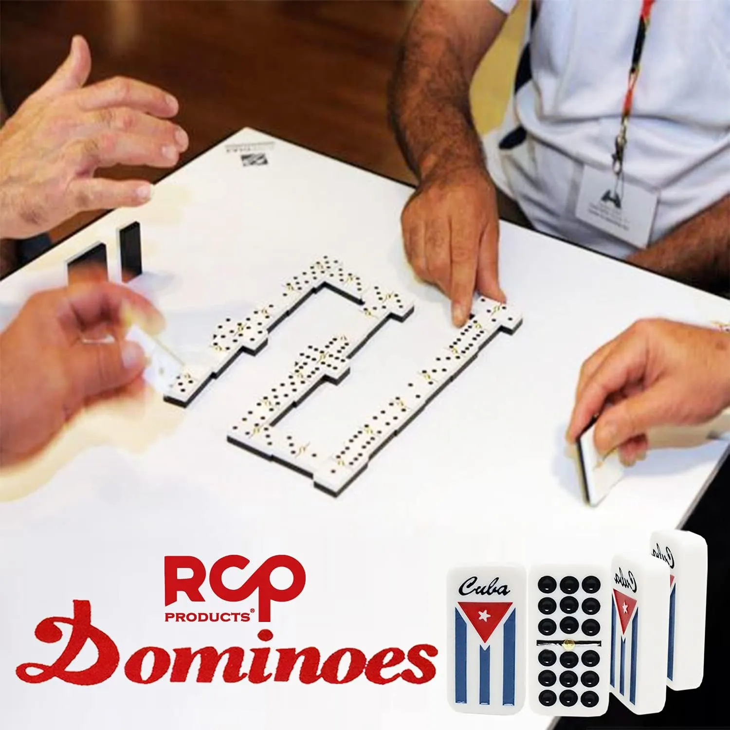 Dominos Set for Adults – Professional Double 9 Dominoes Set of 55 Tiles, Metal Spinner, Classic and Travel Board Game with Wood Case Juegos de Mesa (Cuban Flag)