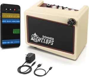 Donner Mini Electric Guitar Amp Digital, Wireless Small Electric Guitar Amplifier 5W, Cyclops Portable Practice Amp with 7 Models 3 Types Effects and Drum Machine