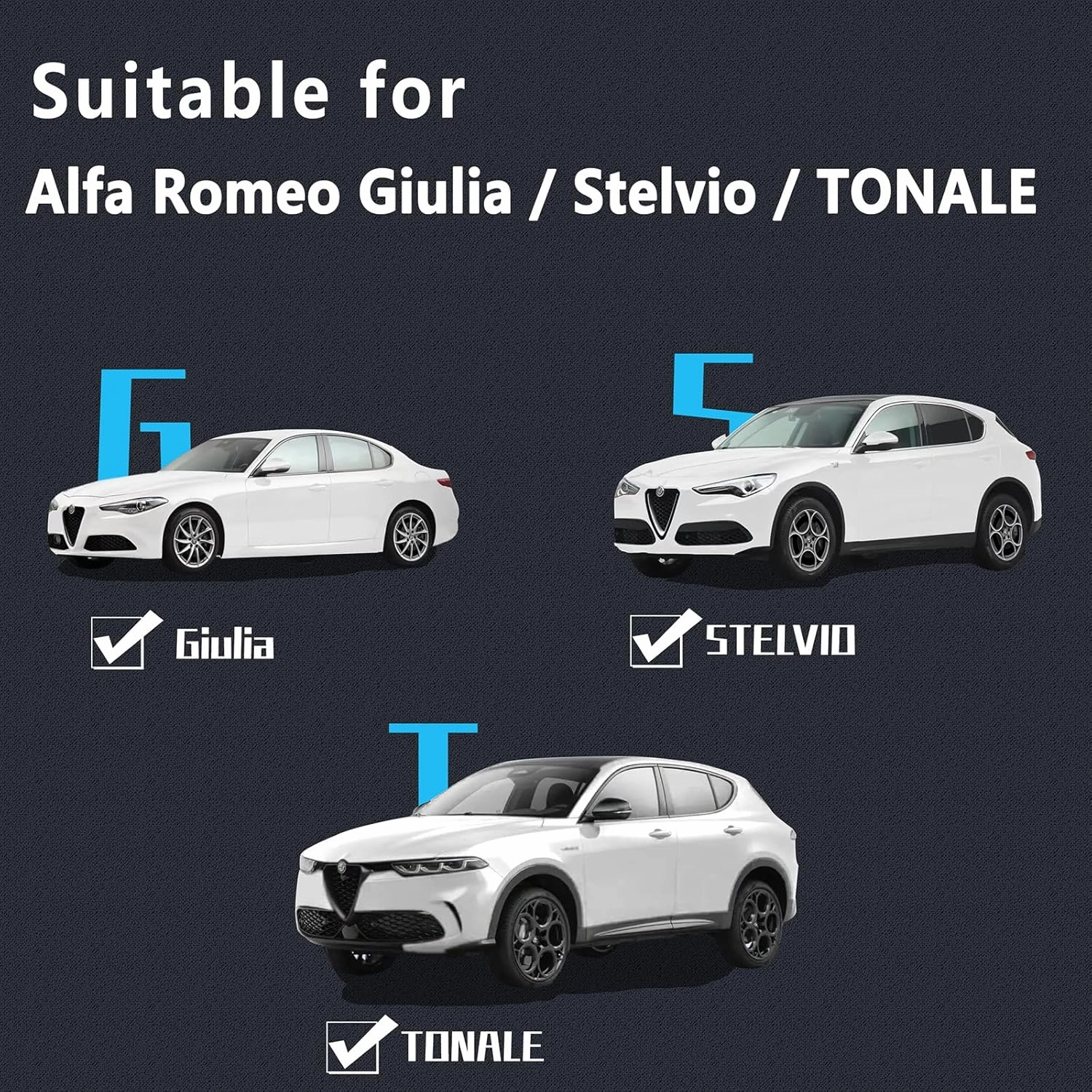 Door Lights Logo Projector Puddle Lights Ultra-Bright Welcome Step Light,Never Fade Puddle Lights Compatible with Alfa Romeo Giulia 952 Stelvio 949 Tonale Giulietta Accessories (White Logo)