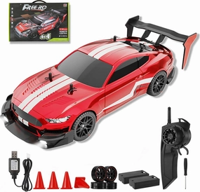 Drift RC Car,Remote Control Car Racing Drifting Car 40km/h 4WD High Speed Remote Control Truck Kids Toy for Boys and Teenagers (Red White)