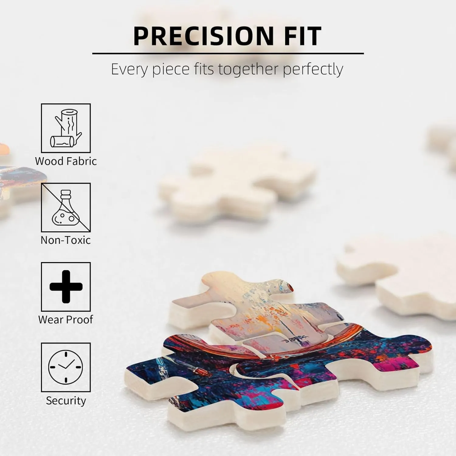 Drum Set Puzzle 500 Pcs,Oil Painting Style Design,Ideal Choice for Musical Instrument Lovers, Adult Wooden Puzzles,Home Wall Decoration, Unique Artwork, Gift for Relatives and Friends