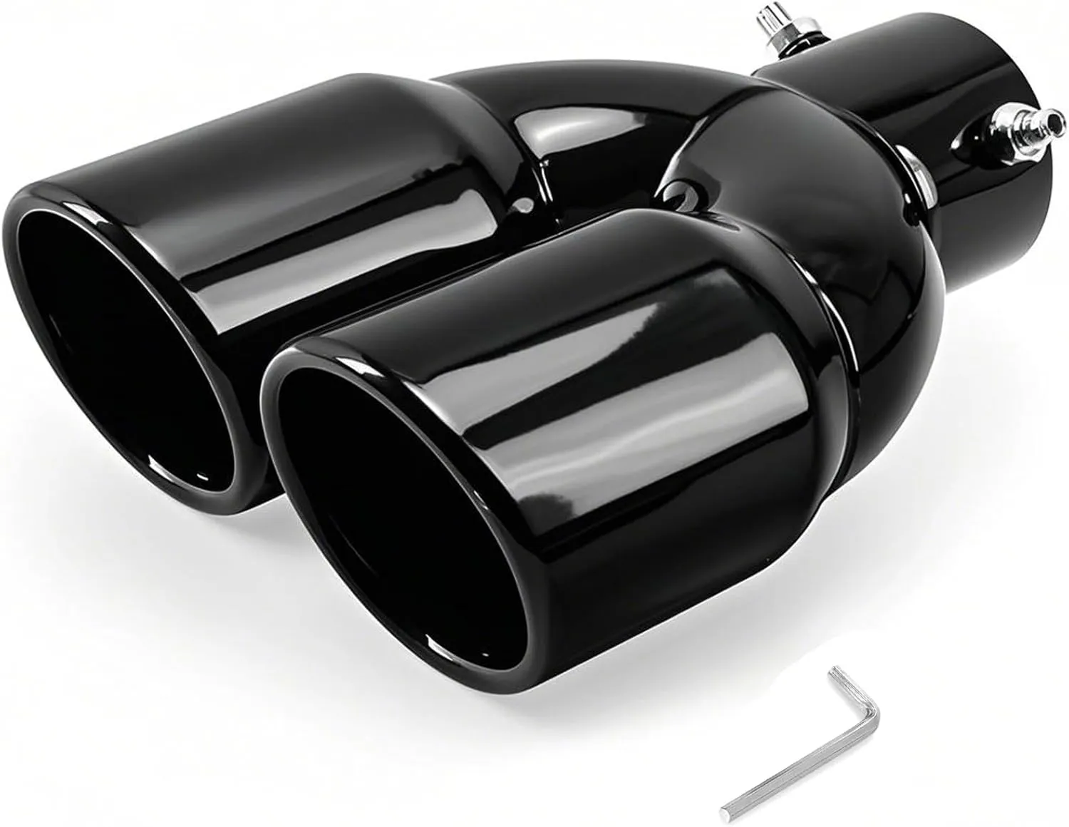 Dual Exhaust Tips with 2.5 inch Inlet 3 inch Outlet, Straight Stainless Steel Exhaust y Pipe for Car Tailpipe Tip- Black