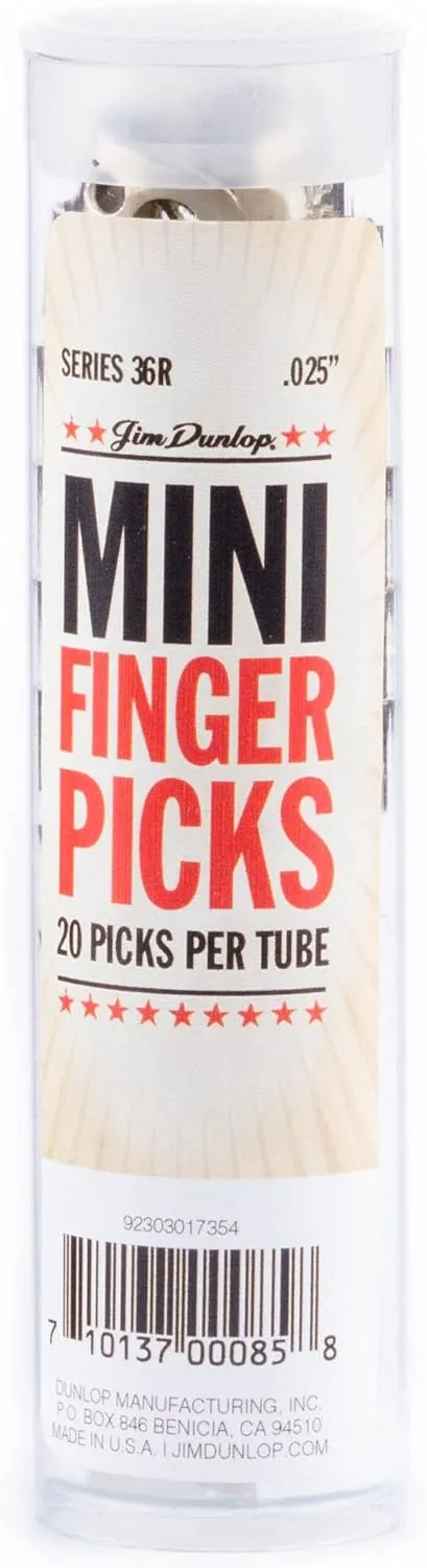 Dunlop 36R.025 Nickel Silver Fingerpicks "Mini", .025", 20/Tube