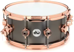 DW Collector's Series Brass Snare Drum - 6.5 inches x 14 inches, Satin Black over Brass