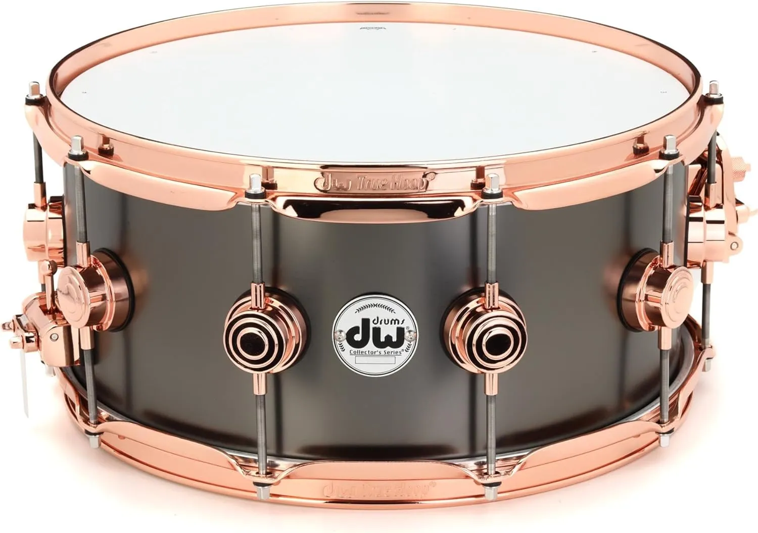 DW Collector's Series Brass Snare Drum - 6.5 inches x 14 inches, Satin Black over Brass