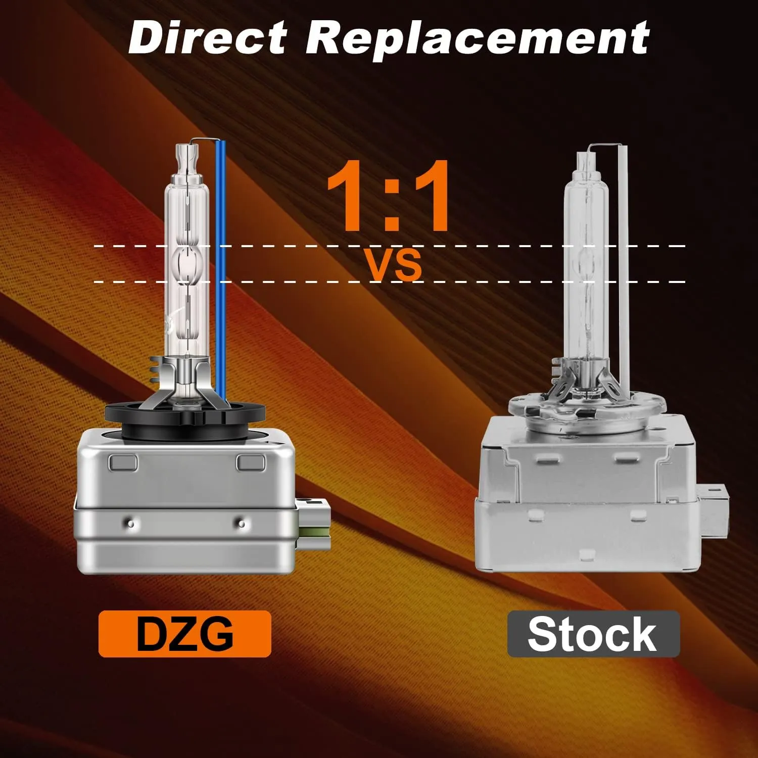 DZG D3S Xenon HID Headlight Bulbs, 8000K Cool White Bright 35W 66340 42403 42302 High Low Beam Xenon Replacement Bulb, Pack of 2