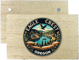 Eagle Crest Oregon Souvenir Destination Wooden 2" x 3" Fridge Magnet 2-Pack