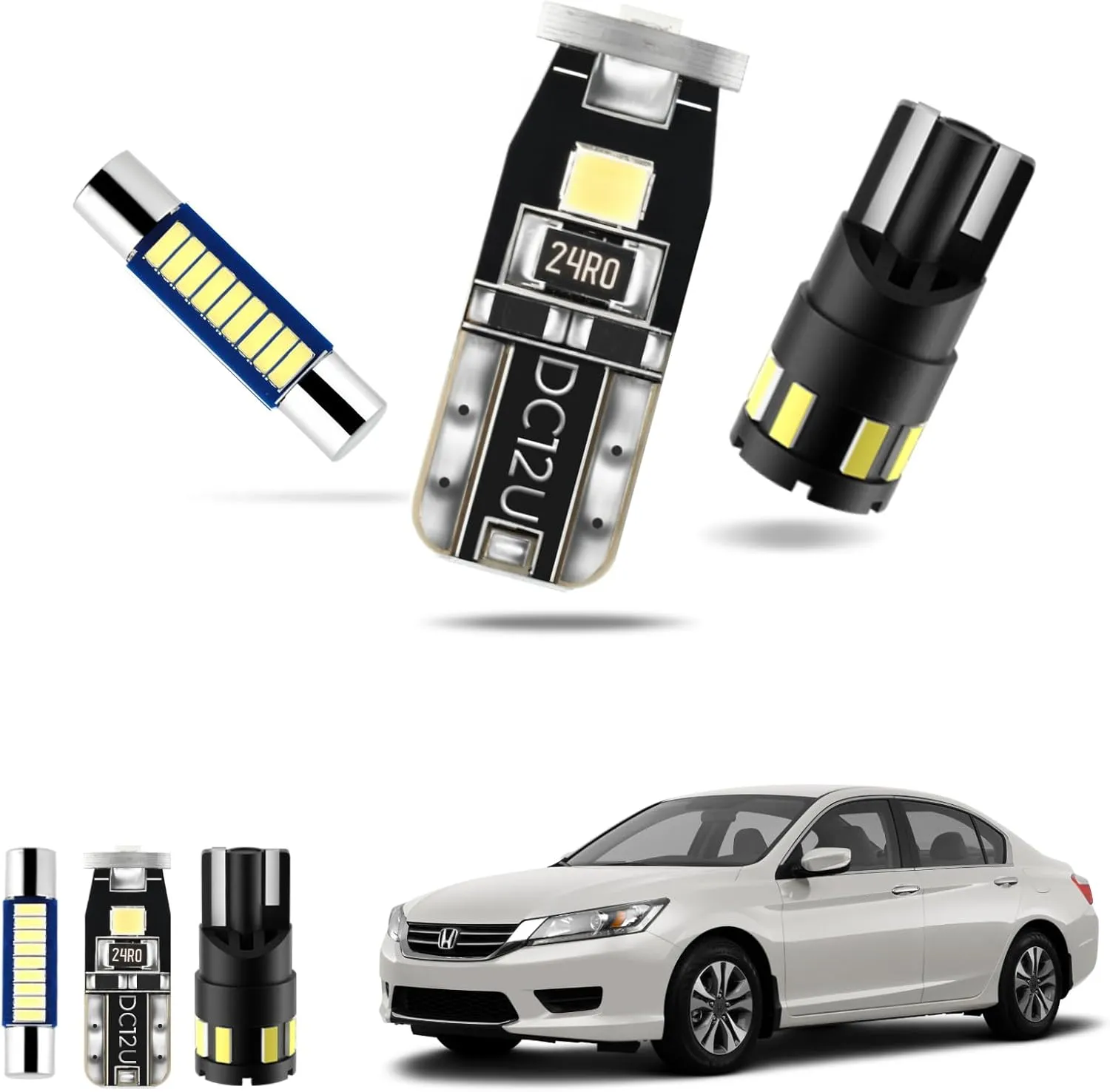 EASY EAGLE LED Interior Car Lights for Honda-Accord-2013-2022: 14 Piece Kit White LED Light Bulbs - Super Bright 6000K   Install Tool