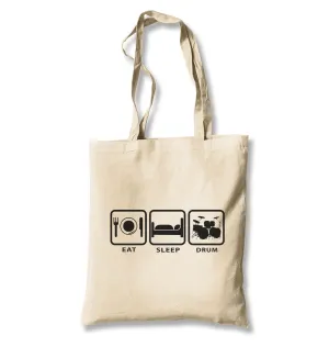 Eat Sleep Drum White Canvas Totebag