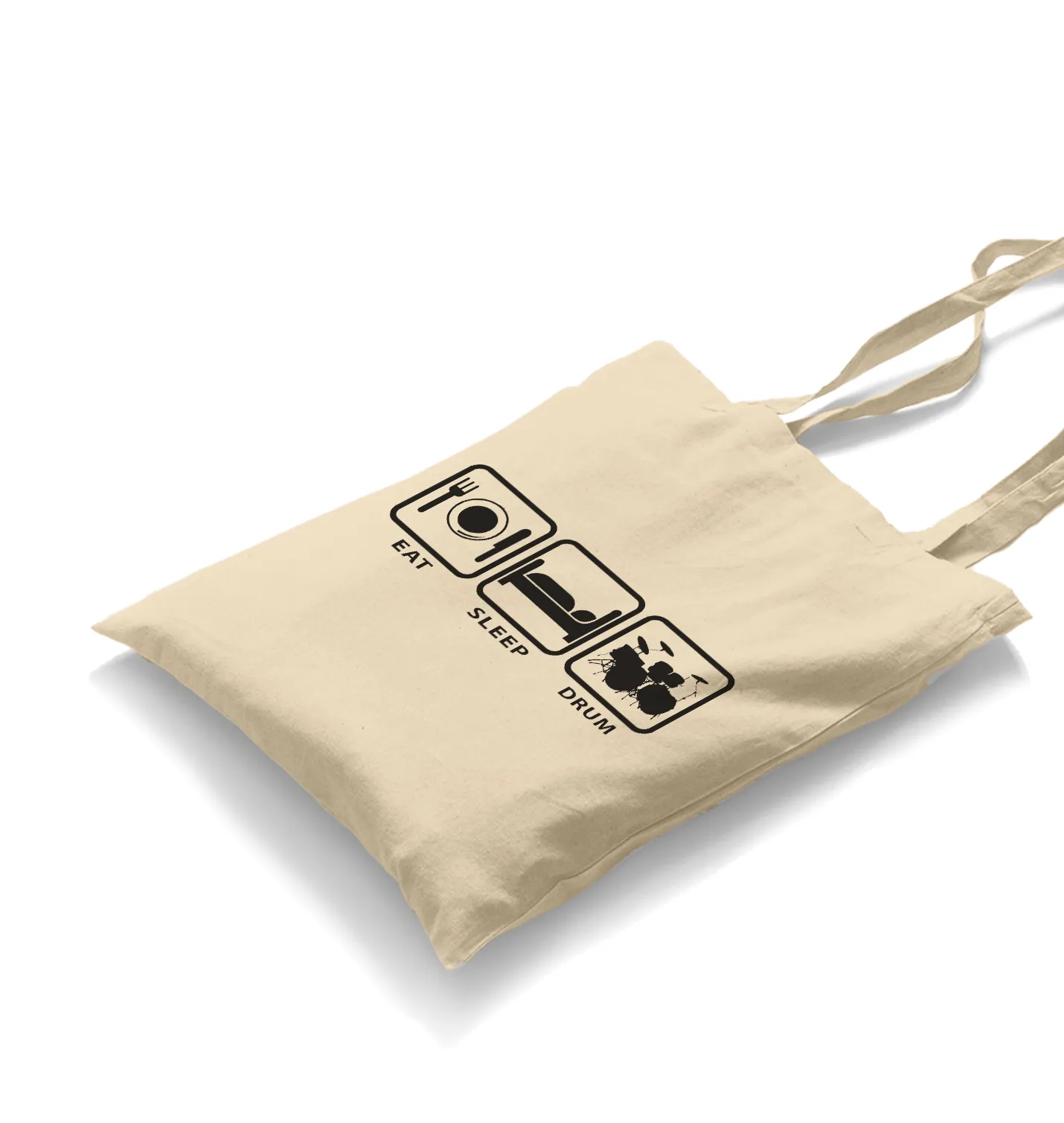 Eat Sleep Drum White Canvas Totebag