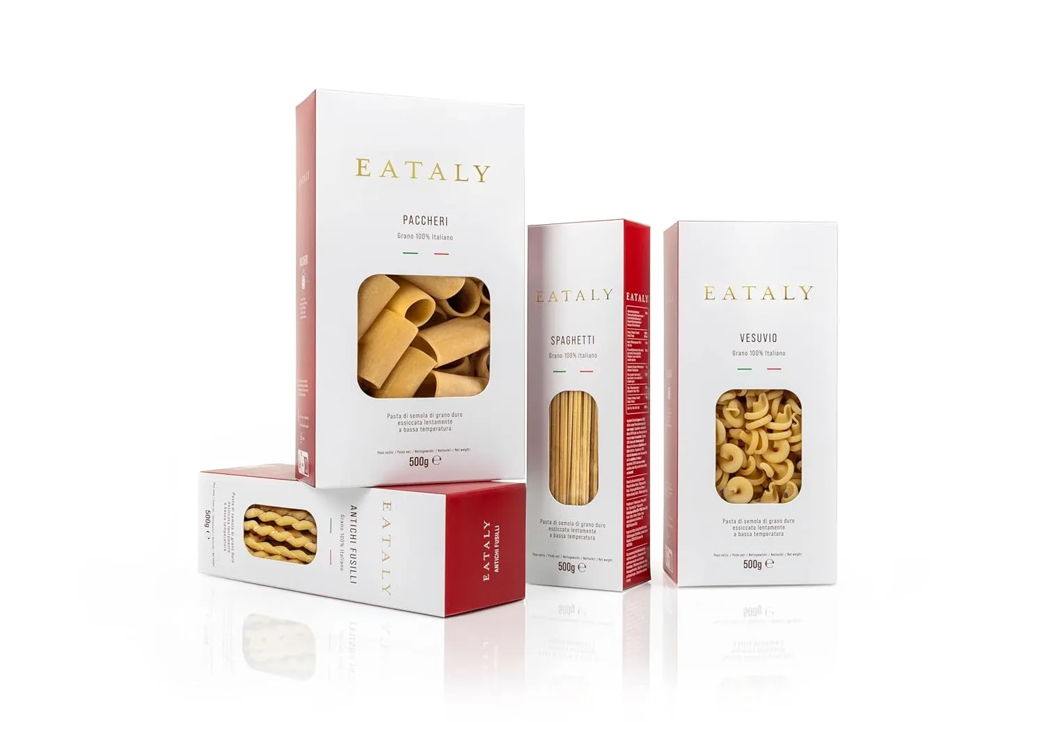 Eataly Italian Vesuvio Pasta Noodles - 500g (17 oz.) Box -Authentic Durum Semolina Wheat - Made in Italy- Dried Pasta for Gourmet Dining, 1 Pack