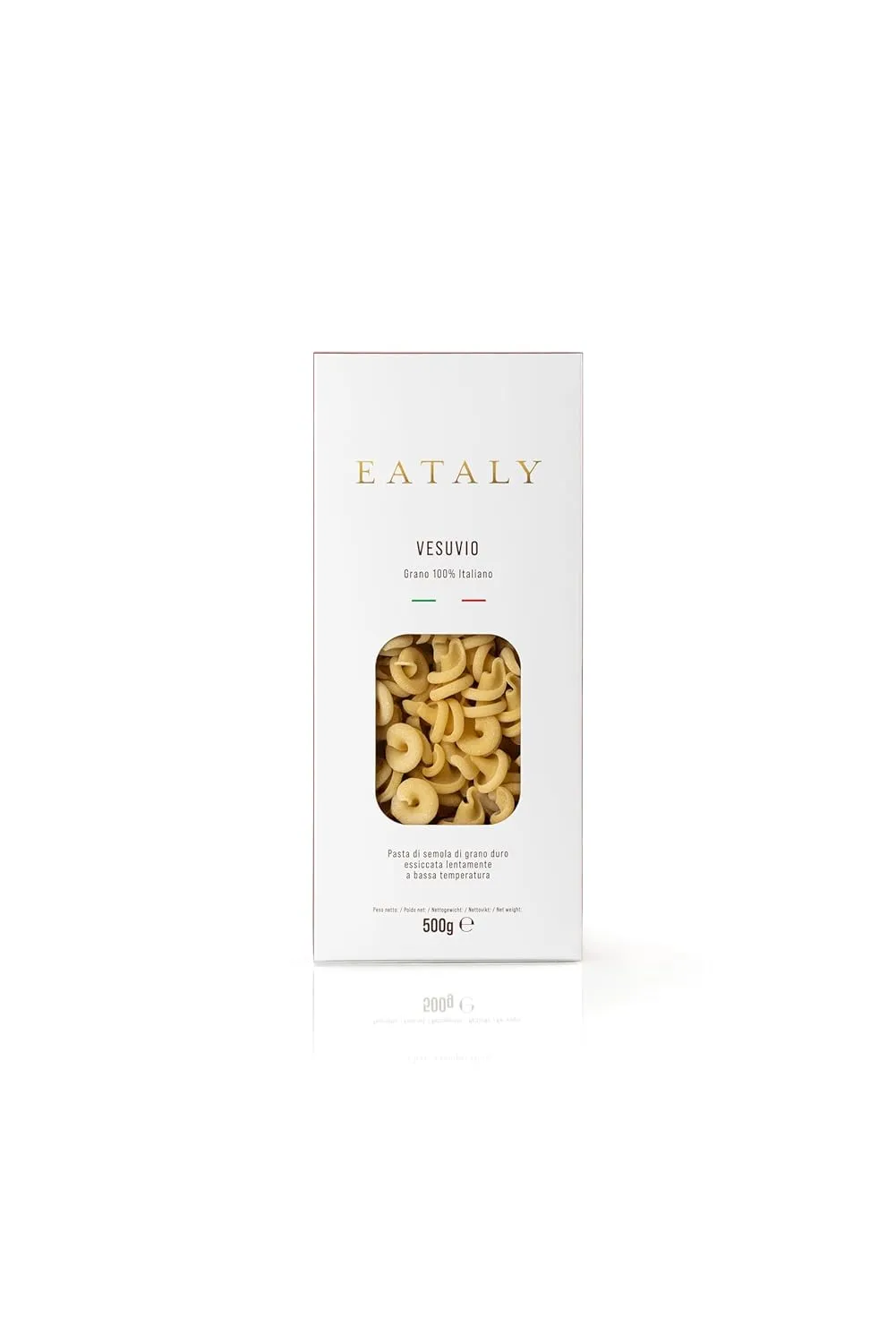 Eataly Italian Vesuvio Pasta Noodles - 500g (17 oz.) Box -Authentic Durum Semolina Wheat - Made in Italy- Dried Pasta for Gourmet Dining, 1 Pack