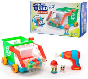 Educational Insights Design & Drill Bolt Buddies Recycling Truck - Construction Toys & Toddler Tools, Kids Tool Set with Real Electric Drill Toy, Take Apart STEM Set, Building Kit & Gift for Ages 3 